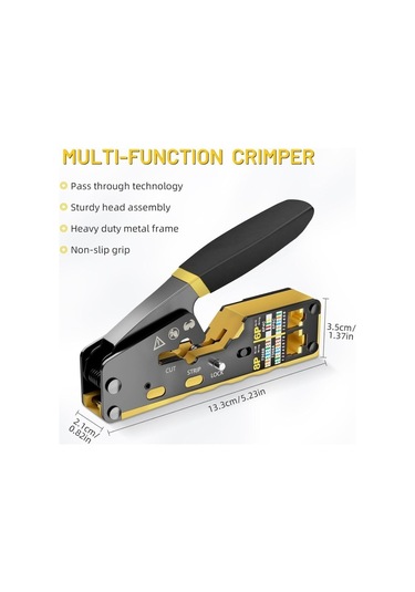 Primex Px-8070y Rj45/rj11 Cat6/cat7, Yeni Nesil Ez Rj45 Pense Cat6 Cat7, Yeni Nesil Pense Cat7 Bıçaklı