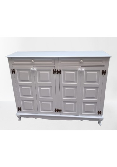 Ayakkabılık Kareli Çok Amaç Model Parlak Beyaz 2 Kapı 2 çekmece