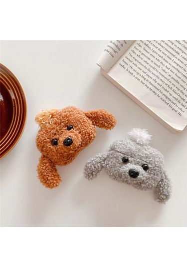 Apple Airpods 3. Nesil İle Uyumlu Kılıf Kalp Leopar Taş Kiraz Desenli Fiyok Tutmalı Kılıflar Gri