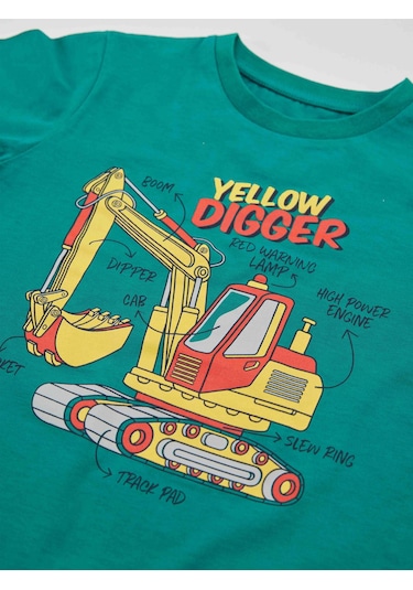Denokids Mshb&g Yellow Digger Erkek Çocuk T-shirt Kapri Takım Çok Renkli