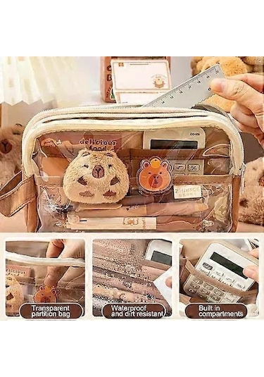 Öğrenci Kalem Kutusu Kalem Kesesi Kapibara Kırtasiye Kutusu Sevimli Kırtasiye Kutusu Çok Renkli