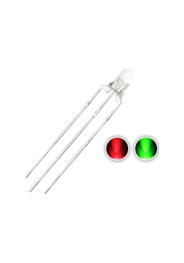 3mm Çift Renkli Led (Yeşil-Kırmızı) Katot (3Bacak)