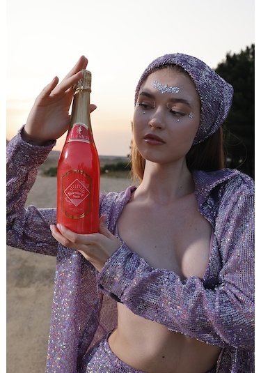 Stella Saltare Karpuz Çilek Aromalı Alkolsüz Simli Şampanya 750 ML