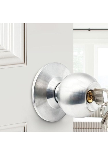Jms Kilitli Kapı Tokmağı Paslanmaz Çelik Ön Kapı Kilidi Seti Hafif Yatak Odası İçin Aşınmaya Dayanıklı