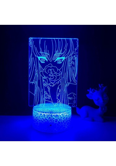 Code Geass 3d Lamba Anime Gece Lambası Led Yatak Başucu Dekorasyonu Çok Renkli