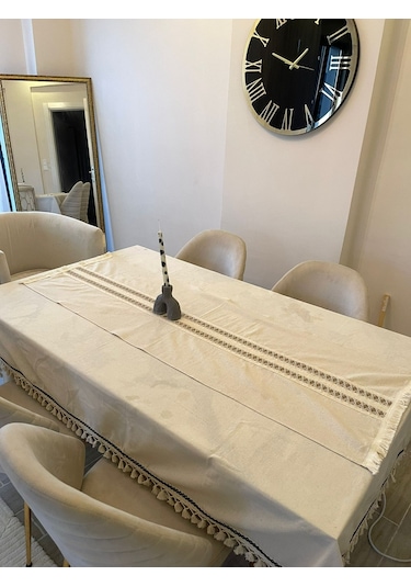 Dnc Home Tekstil Ndchome Ara Dantelli Püsküllü Runner 50 X 150 Krem