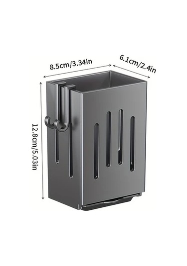 Lumaworld Beyaz Duvar Tipi Mutfak Organizatörü: Bıçak, Kaşık, Çatal, Sünger Ve Fırça Saklama Beyaz