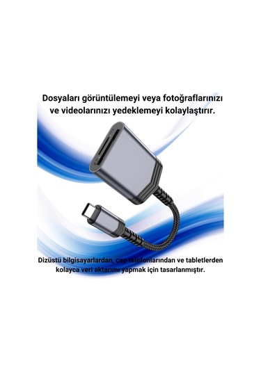 Coofbe Type-c To Sd-microsd Hafıza Kart Okuyucu Dönüştürücü Adaptör 480mbps Veri Aktarım Kart Okuyucu