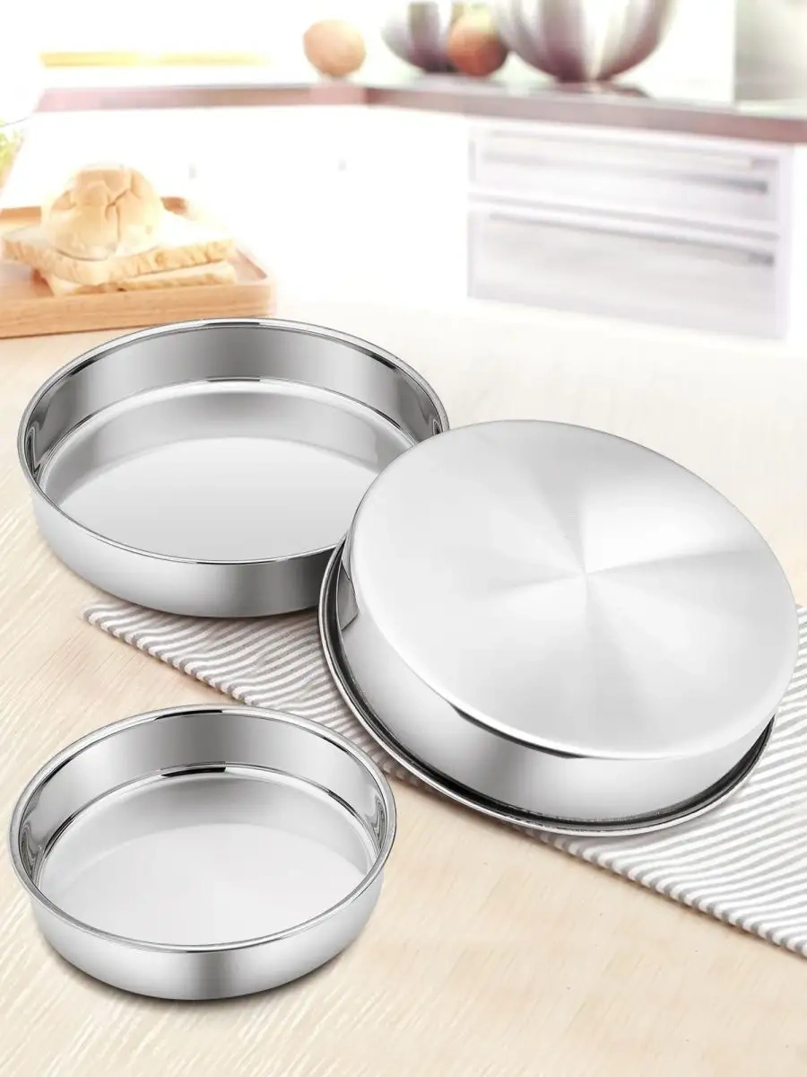 Haware 18-0 Paslanmaz Çelik Pişirme Tepsisi 3'lü Set 139329200 Gri