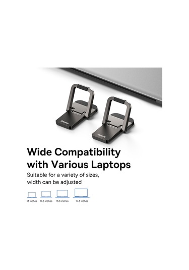 Baseus 2 Adet İnce Dizüstü Bilgisayar Kickstand Masaüstü Dizüstü Isı Dağılımı Standı Tutucu - Koyu Gri
