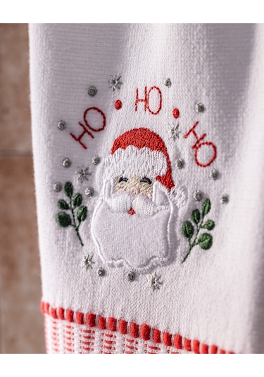 Yılbaşı Klaus Mutfak Havlu Seti - Beyaz Beyaz