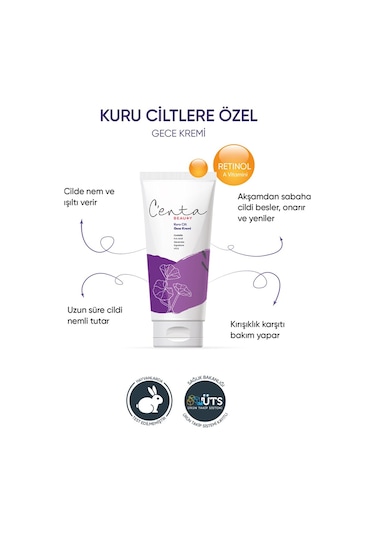 C'enta Beauty Kuru Ciltler için Gündüz Kremi 50 ML + Gece Kremi 50 ML + Tonik 200 ML
