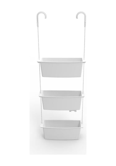 Primanova Üç Gözlü Duş Sepeti Beyaz Pratik Asılabilir Yapı N43 Çok Renkli