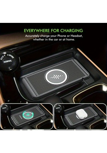 Honeybeeshop Araba Kablosuz Sarj Standi Siyah Hizli Sarj Istasyonu Kaymaz Mat Telefon Kulaklik Sarj Taban Iphone Samsung Galaxy Uyumlu S24 S23 S22 Siyah