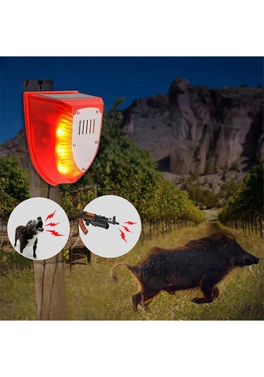 Vkemall Güneş Enerjili Su Geçirmez Hayvan Çekici - Çiftlik Bahçe Ormanı İçin Zamanlayıcı Ses Ve Işık Alarmı N911m