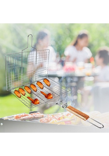 Yaozixa Katlanabilir Manav Sebze Balık Izgara Ağı, Isıya Dayanıklı Kollü, Çok Amaçlı Outdoor Mangal Seti Diğer