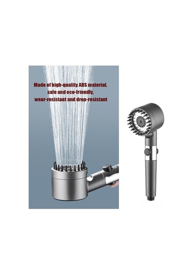 Novahub Yüksek Basınçlı Masajlı Duş Başlığı - Filtreli, Çıkarılabilir, Kolay Kurulum, Koyu Gri Koyu Gri