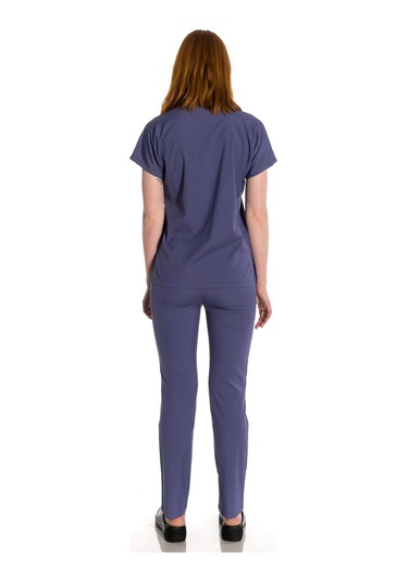 Unisex Likralı Duman Gri Scrubs