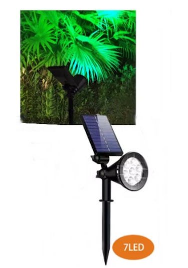7w Solar Güneş Enerjili Kazıklı Çim & Bahçe Aydınlatma Yeşil