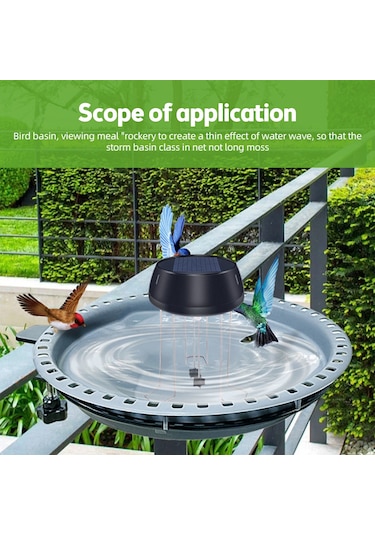 Lemestar Güneş Enerjili Kuş Banyosu Su Hareketlendirici - Pil Gerekmez, 5v 0.5w