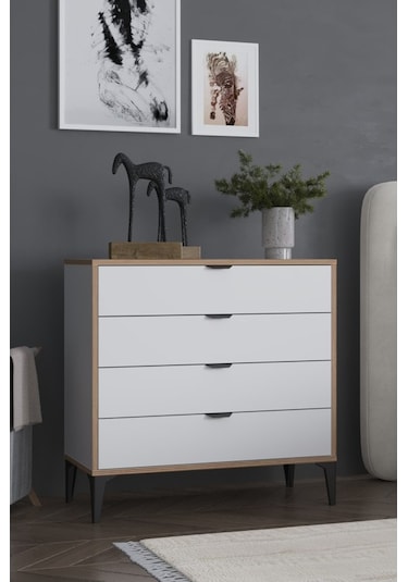 Arden 4 Çekmeceli Şifonyer Beyaz