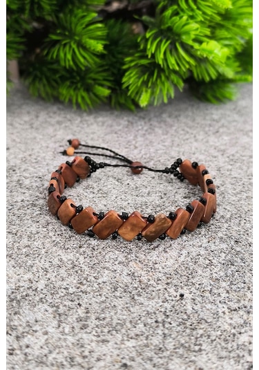 Erkek Kuka Bileklik Unisex Model Bileğe Göre Ayarlanabilir Bt006 Kahverengi
