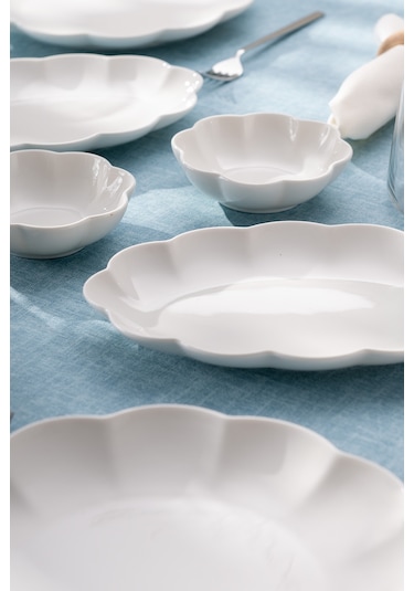 Emsan Gonca 14 Parça 6 Kişilik Kahvaltı Takımı Beyaz