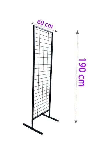 60x190 CM Ayaklı Tel Pano Stant, Aksesuar Standı, Çoraplık