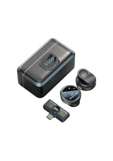 Springsun "2.4g Kablosuz Mikrofon Seti - Akıllı Telefonlar İçin Manyetik Klipsli, Gürültü Önleyici, Şarj Kutusu Dahil"