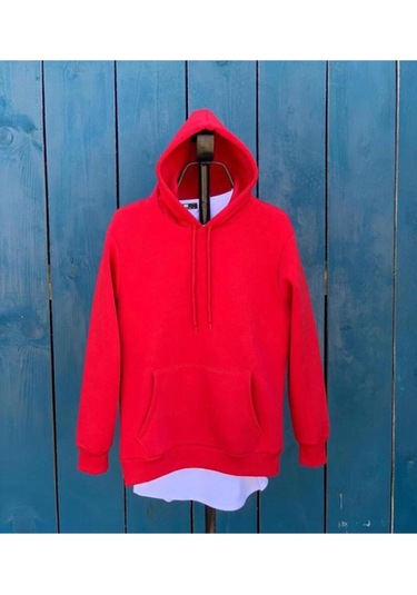Unisex 2ip Şardonlu Dote Nosd Kırmızı Oversize Sweatshirt Kırmızıdote