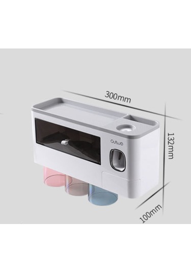 Geeksen Siyah 3'lü Gerektirmeyen Diş Fırçası Askısı - Black Su Geçirmez Braketli Duvar Askılığı Diğer