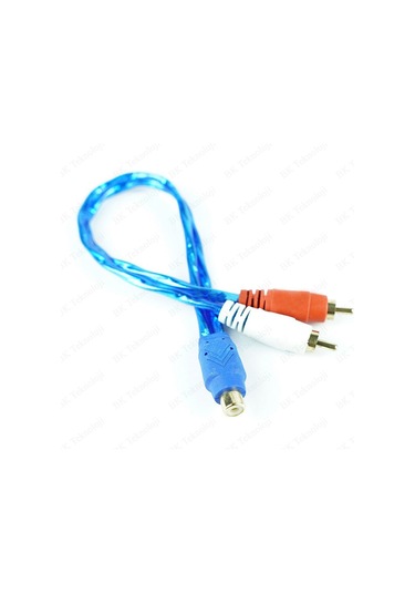 Yüksek Kalite Silikon RCA Dişi - 2 RCA Erkek  Anfi Y Ayırıcı Kabl