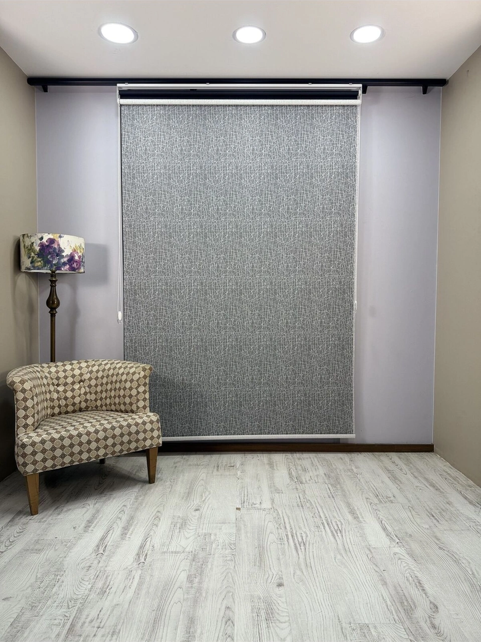 Olympos Serisi Kırçıl Desenli Çift Mekanizmalı Beyaz Tül Siyah Stor Perde Siyah