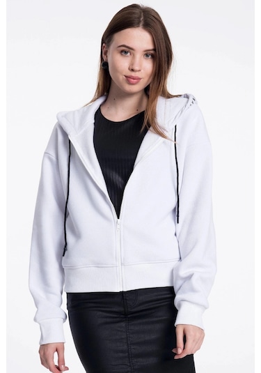 Caya Beyaz Kadın Sweatshirt Beyaz