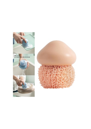 Magideal Suntek Mutfak Dayanıklı Bulaşık Temizleme Topu Pembe - 7 x 7 x 8 CM Pembe