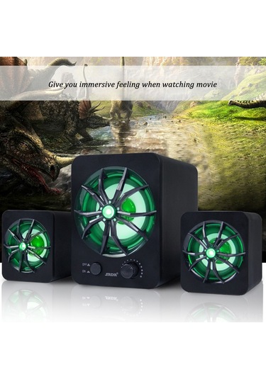 Xindoker D-207 3w Led Işıklı Mini Hoparlör - Usb Beslemeli, Dual Speaker Stereo Ses, Bilgisayar/ Telefon Uyumlu Siyah