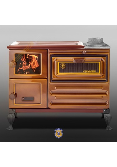 Erendemir Şömine Kuzine Tuğlalı Pik Ayaklı Soba Ek104f-T-P