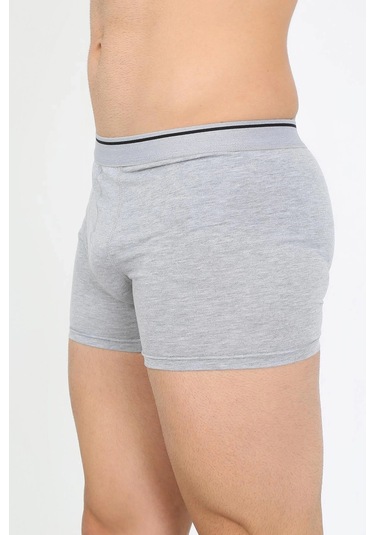 Giyim Erkek Pamuk Likralı Boxer Gri Gri