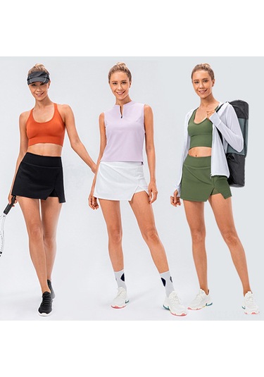 Wezone Yüksek Bel Tenis Etekleri: İç Şortlu Ve Cep Detaylı Yoga, Golf Ve Spor Etekleri Yeşil