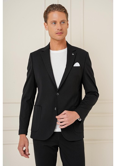 C 690 Slim Fit Siyah Spor Ceket Siyah