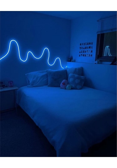 Sese Ve Müziğe Duyarlı Neon Led Rgb Esnek 5 Metre Kumandalı
