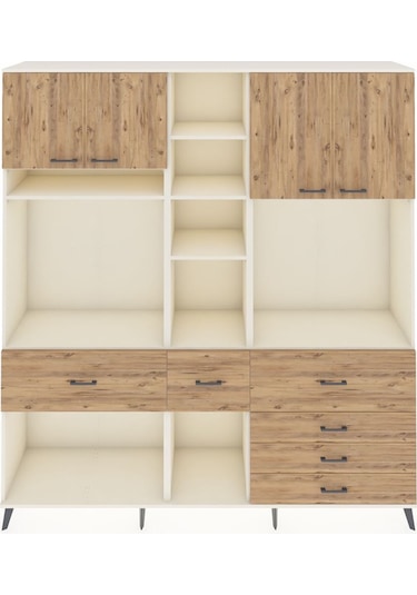 Hyperion Dolap 11 Raflı 6 Çekmeceli 4 Kapaklı 220x44x243 Aytaşı-çam/çam Atlas Çam/atlas Çam