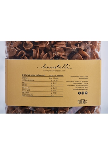 Bonatelli Vegan Siyez Burgu Makarna 350 G