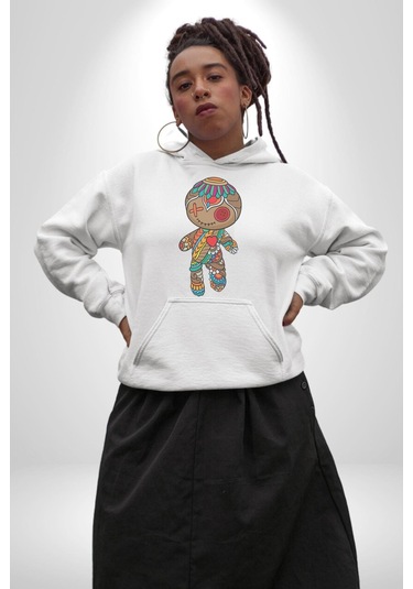 Voofoo Bebeği Doll Doldurulmuş Bebek Kadın Erkek Beyaz Kapüşonlu Sweatshirt Hoodie Beyaz