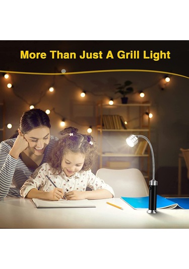 Dianziye 2 Adet Metal Isı Dayanıklı Bbq Işığı - Temizlenmesi Kolay Kamp Ve Seyahat Led Lambaları Siyah