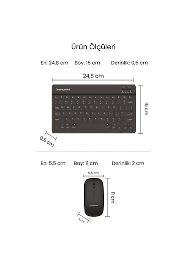 Siyah Kablosuz Klavye Ve Mouse Seti Optik