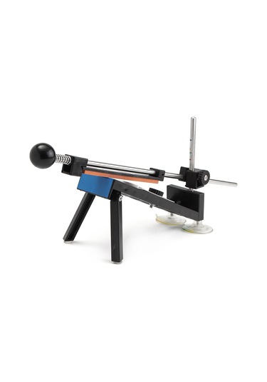 Vkemall Pratik Ev/profesyonel Mutfak Bıçak Taslağı - Paslanmaz Çelik Vakum Tabanlı, 4 Farklı Zımpara Taşı, Kolay Ve Güvenli Kullanım Siyah