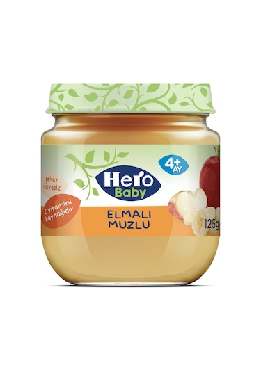 Hero Baby Elmalı Muzlu 4+ Ay Kavanoz Maması 125 G
