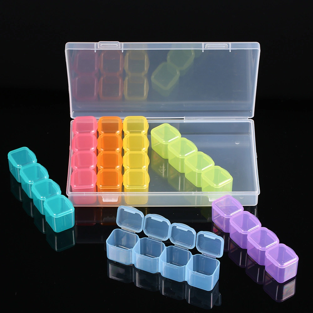 Geeksen 28 Bölmeli Pembe Akrilik Manikür Alet Kutusu - Taşınabilir Şeffaf Kapaklı Mini Depolama Kutusu Diğer