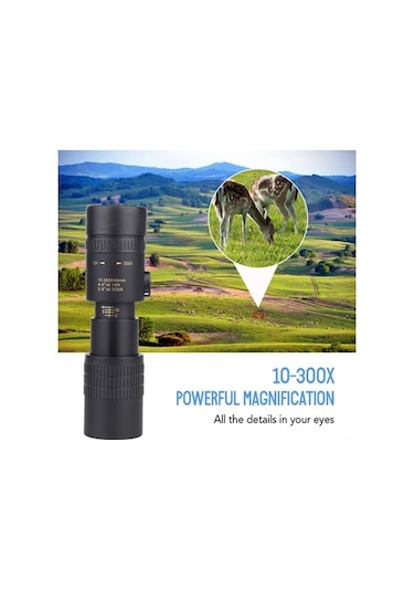Pazly 10-300x40 Zoomlu Tek Gözlü Binokül: Ayarlanabilir Büyütme, Tripod Ve Fotoğraf Klem İle Kuş Izleme, Doğa Ve Seyahat İçin
